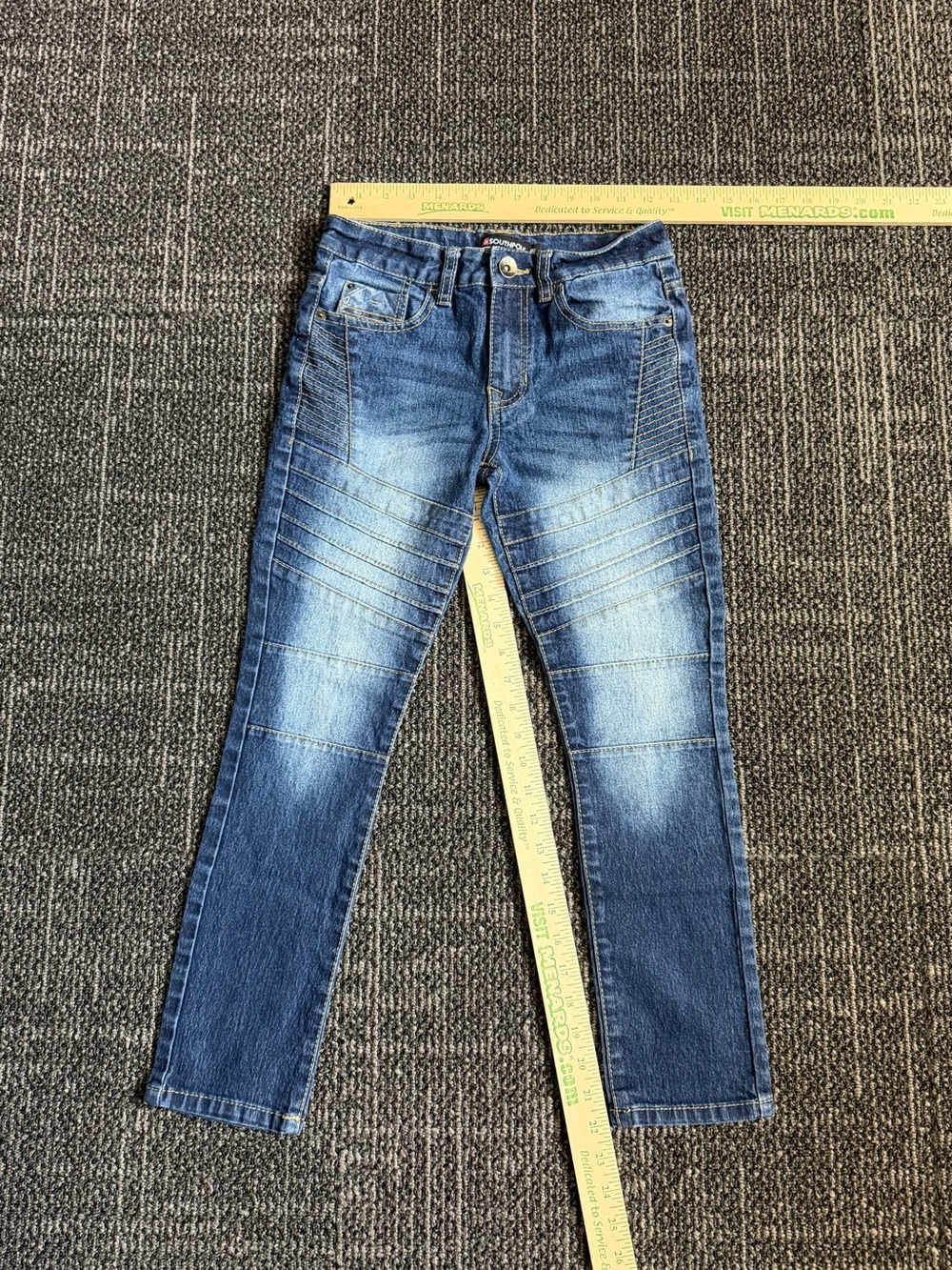 Southpole Boys’ Moto-Style Blue Denim Jeans Size 8
